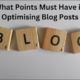 What Points Must Have in Optimizing Blog Posts