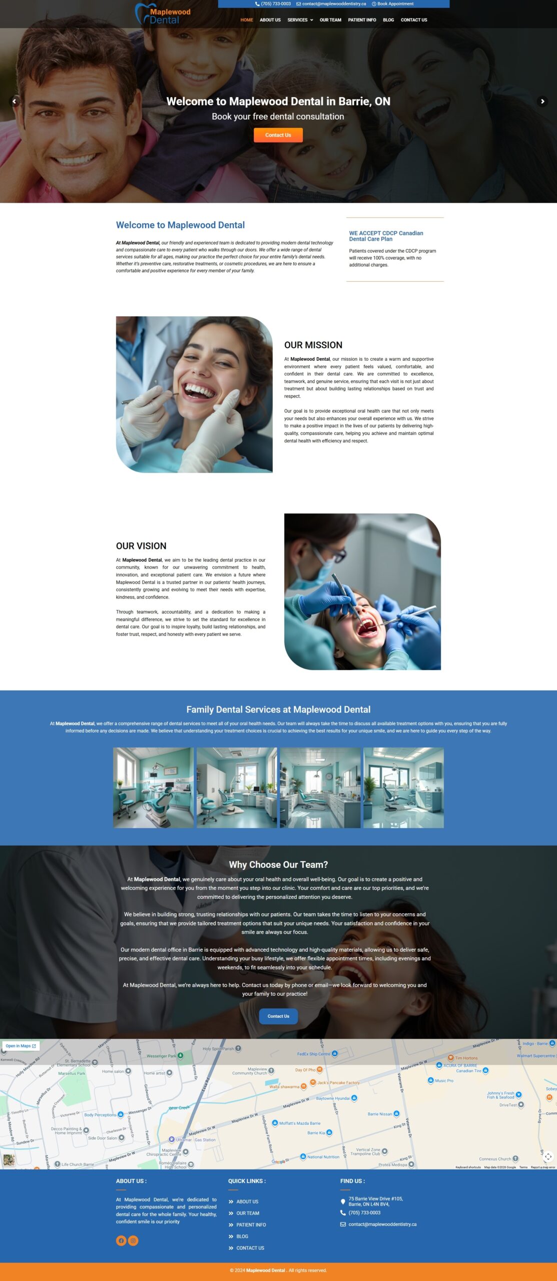 Maple Wood Dentistry website